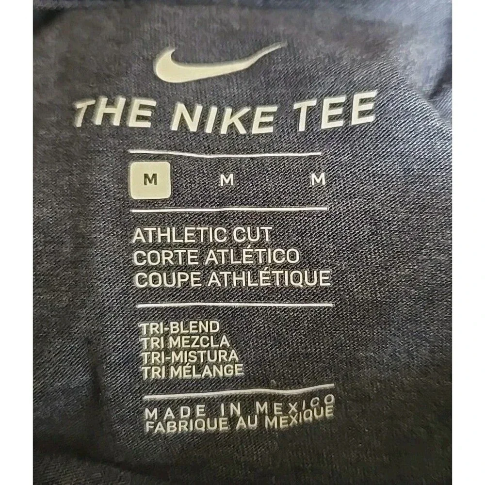 Virginia The Nike Tee Long Sleeve Gray T-Shirt Size Medium M Athletic Cut